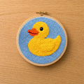 Cute Duck Animal Punch Needle Embroidery Kit