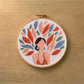 Woman Calm Leaf Embroidery Kit